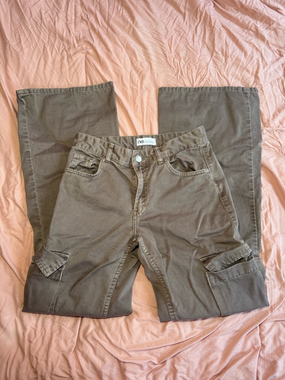 ZARA Brown Cargo Pants - Straight Fit